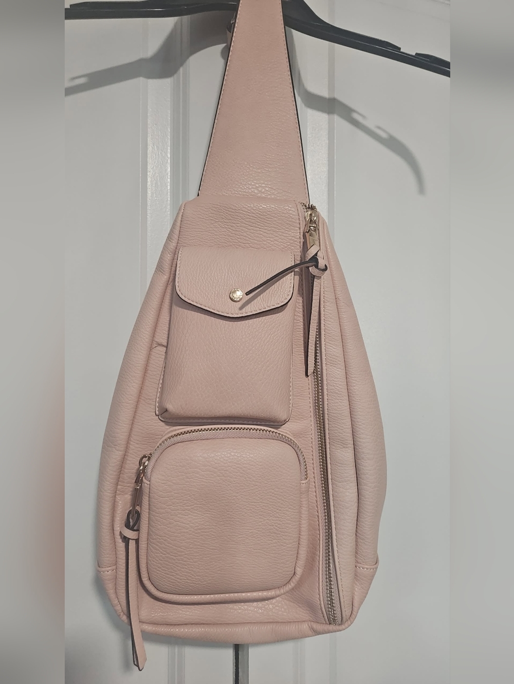 SOLD.                              Poppy And Peonies En Route Sling Bag In BLUSH